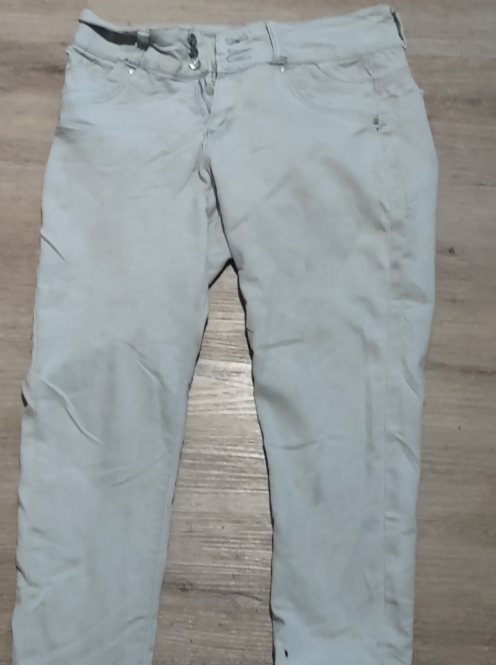 Classic High-Rise Wide Leg Jeans in Light Beige